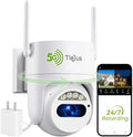 5G/2.4G Security Camera Outdoor, 3MP Wired Cameras 24/7 Recording, Plug-in Power, 360° View, Motion Auto Tracking, Alexa, 2-Way Audio, IP66, Color Night Vision, SD Card/Cloud Storage