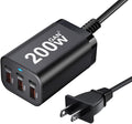 200W USB C Charge Block,6 Port PD 100W 65W 45W GaN Charger,Multi Port Fast Charging Station Hub for Multiple Devices,MacBook,iPad,iPhone,HP DELL Laptop,Galaxy Android Cell Phone