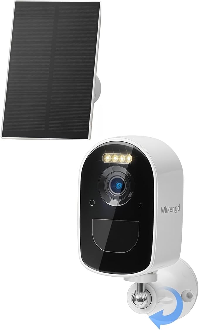 Solar Powered 4MP Wireless Outdoor Security Camera, Compatible NVR Security Camera System