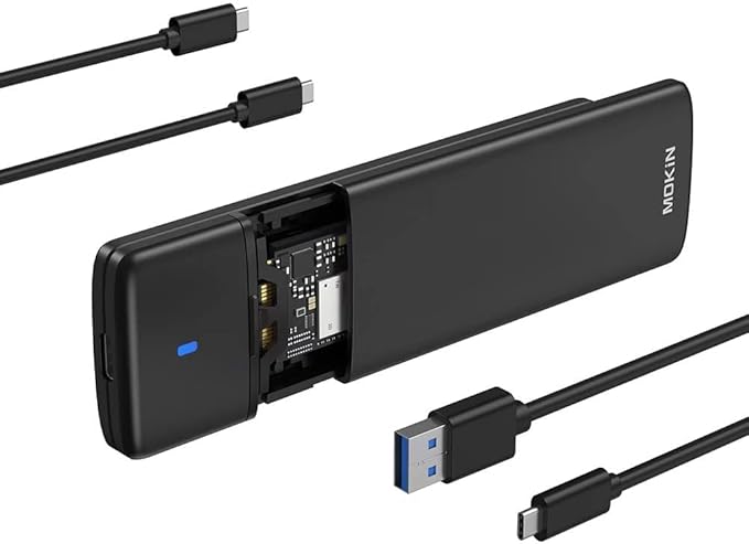 MOKiN M.2 NVMe SATA SSD Enclosure Reader Tool-Free, NVMe PCIe SSD to USB C Adapter Reader Case