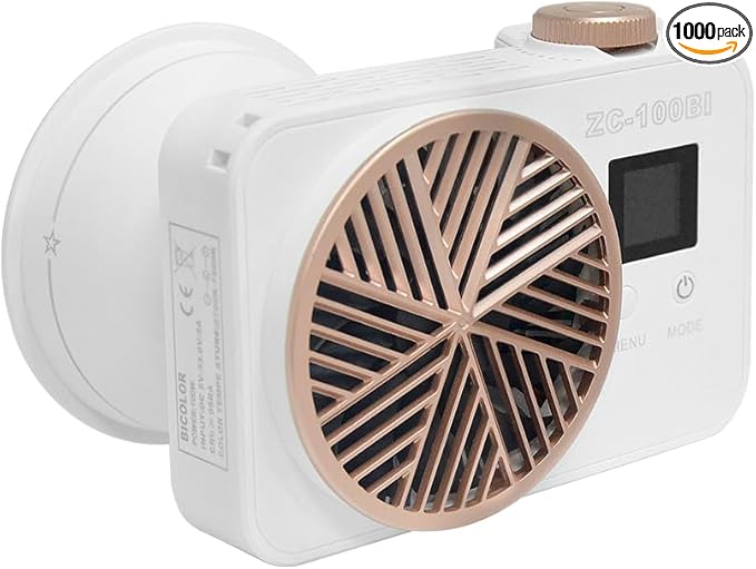 ZC-100BI 100W COB Video Light with Bowens Mount,10000Lux/m 2700K-7500K Bi-Color Camera Light with 10 Scenario Simulations Control Continuous Lighting for Photography (ZC-100 White Mini KIT)