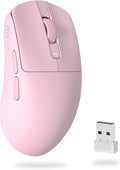 RK ROYAL KLUDGE RK M30 Wireless Gaming Mouse, 24000 DPI, 43g Ultra-Lightweight, PAW3311 Sensor, 2.4G/Bluetooth/USB-C Rechargeable Wireless Mouse with 5 Programmable Buttons for PC/Mac, Pink