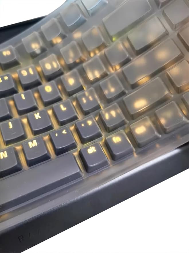 Silicone Keyboard Skin Cover Compatible for Razer BlackWidow V4 75% Mechanical Gaming Keyboard （NOT Compatible for Razer BlackWidow V4/V4 Pro Wired Mechanical Gaming Keyboard (Clear)