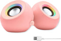 X9 Performance Pink Computer Speakers for Desktop PC with RGB Lighting, Bluetooth, USB, and AUX - Triple Mode Connection, Dual 2.25" Drivers for Work and Play, Bluetooth Desktop Speakers for PC - Pink