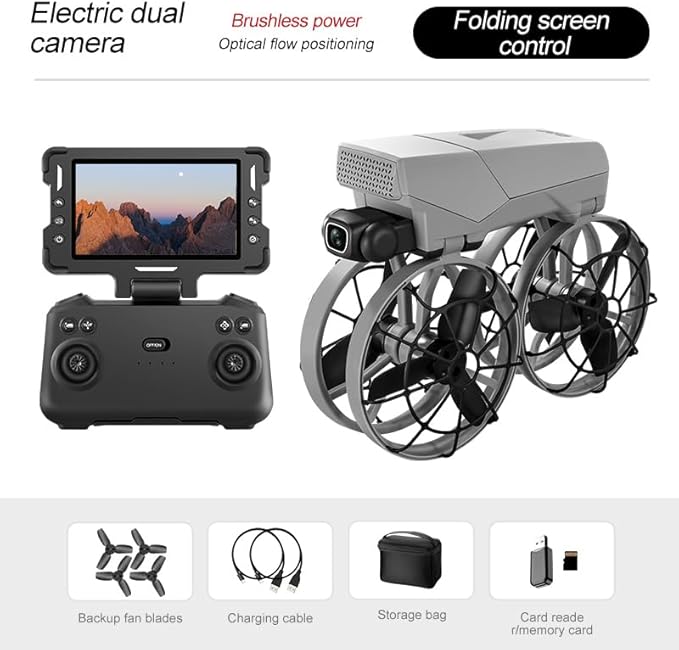 Foldable Drone with HD Camera Propeller Safety Protection, Screen Remote Control FPV Drones, Optical Hovering Brushless Motor G63 Mini Quadcopter with LED Light & 2 Batteries for Adult Beginners