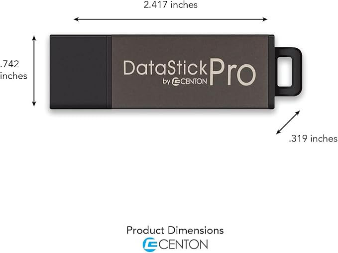 Centon S1-U3P31-32G Electronics USB 3.0 Datastick Pro (Charcoal Metallic), 32GB