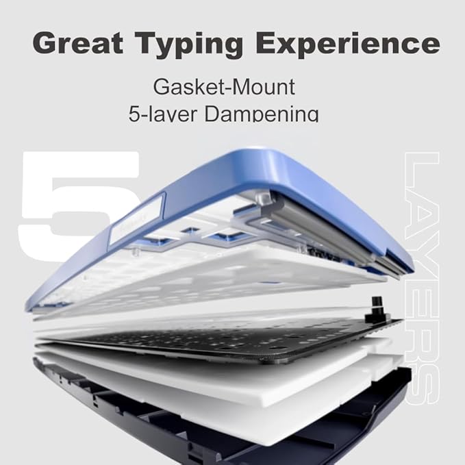 Ducky OK-M - 98% Wireless Mechanical Gaming Keyboard : Gasket-Mount Design, Hot-Swappable Switches, Five-Layer Acoustic Dampening, RGB, USB-C, 2.4Ghz, Bluetooth, Wine Red Switch