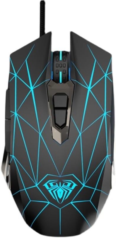 Mechnical E-Sports Gaming Mouse - USB 7 Programmable Buttons Mice with 2400 Adjustable DPI- Wired Connection-Breathing Light (Black)