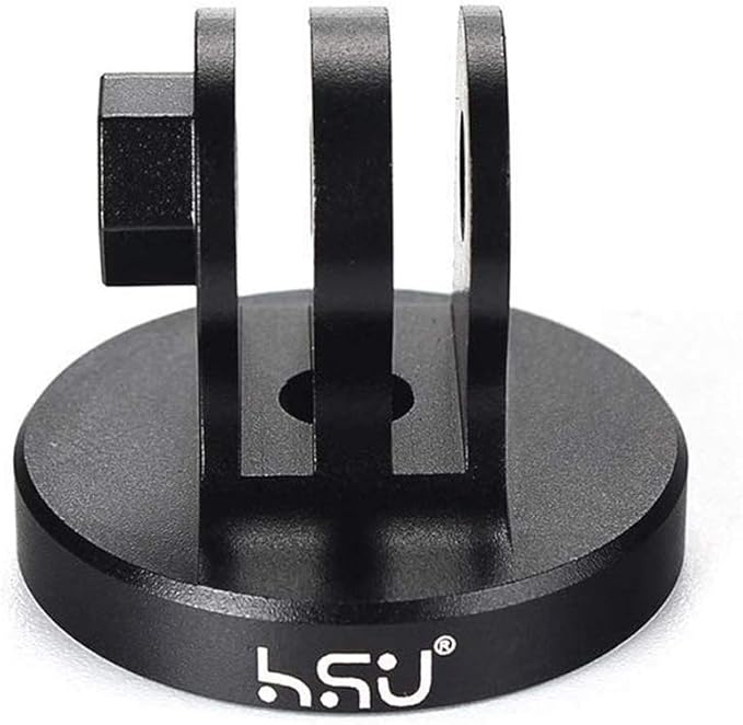 HSU Aluminum Alloy Metal GoPro Tripod/Monopod Mount with Aluminum Thumbscrew for GoPro Hero 13, 12, 11, 10, 9, 8, 7, 6, 5, 4, 3+, 3, 2, 1 HD, AKASO Campark and Other Action Cameras (Black)