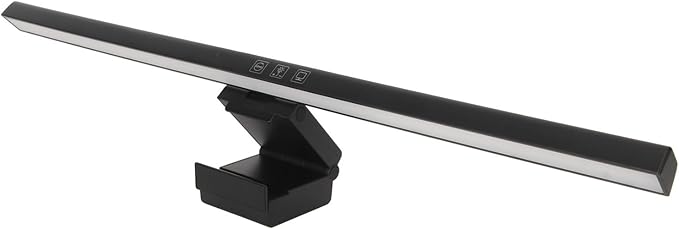 Monitor Light Bar Desk Light Bar 3 Switchable Light Modes Stepless Dimmable Touch Control Computer Screen Light Bar for Office Home White (Black)