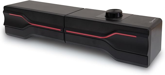Desktop USB Powered 2-in-1 Soundbar Stereo Speaker, RGB LED Light