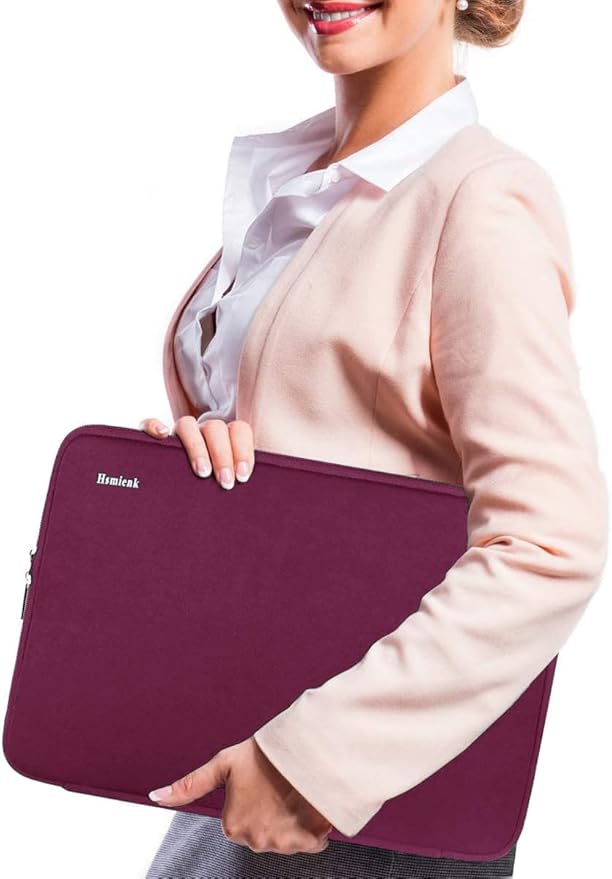 Laptop Sleeve Case, 15.6 Inch, Durable Shockproof Protective Computer Bag Cover Compatible with HP, ASUS, Lenovo, Acer, Notebook, Rose Red