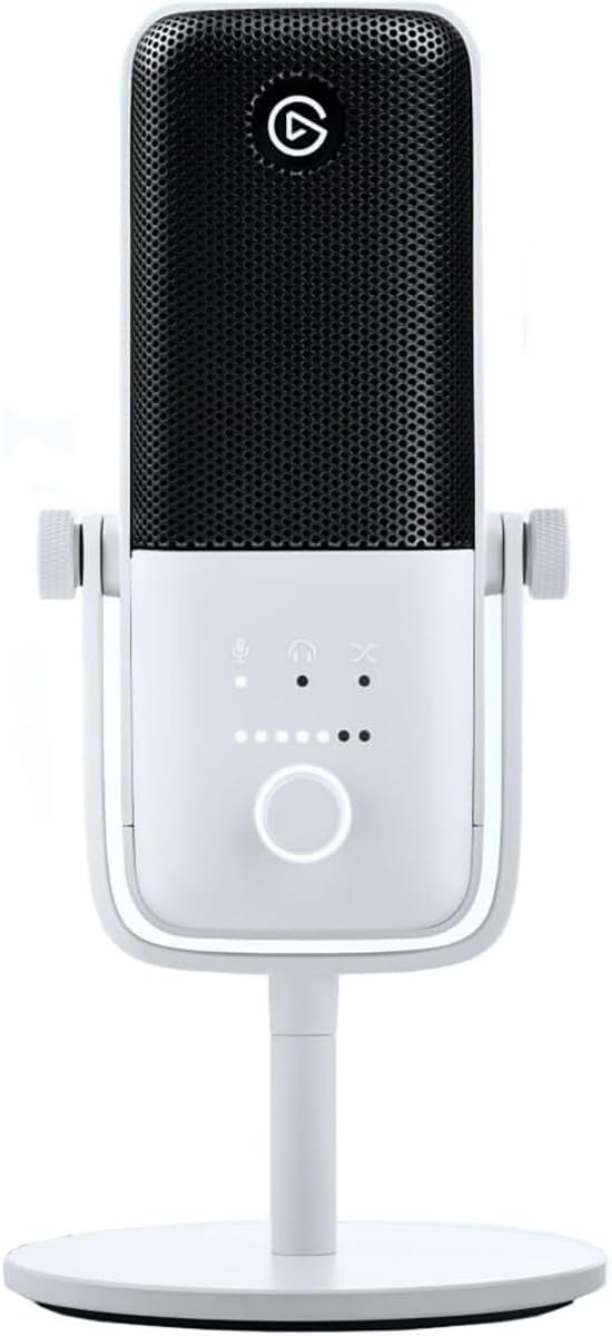 Elgato Wave:3 White - Premium Studio Quality USB Condenser Microphone for Streaming, Podcast, Gaming and Home Office, Free Mixer Software, Anti-Distortion, Plug ’n Play, for Mac, PC