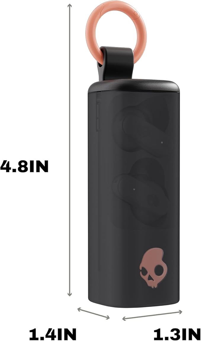 Skullcandy Dime Evo Wireless Earbuds, Bluetooth Headphones, Noise Isolating Fit, Up to 36 Hours Battery, Microphone for iPhone Android, Easy Carry with Clip-Anywhere Case - Bone
