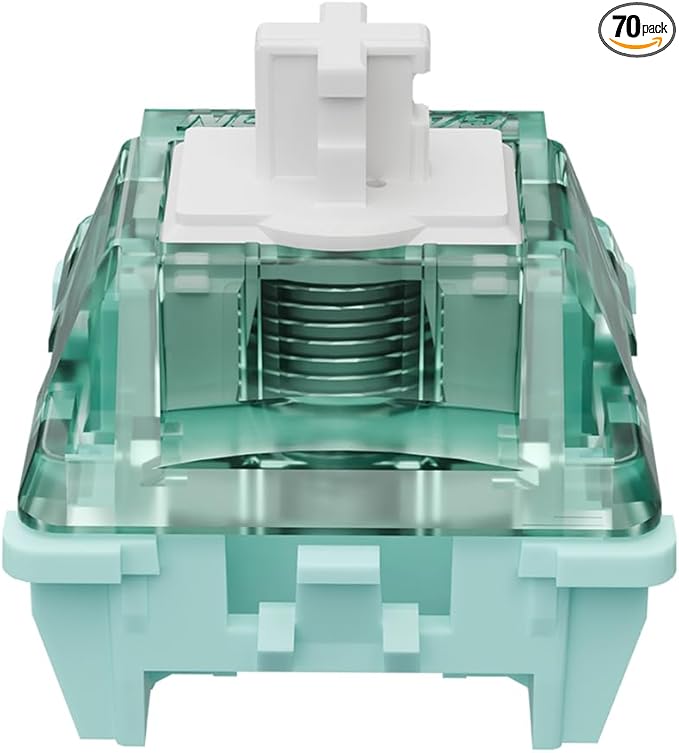 GATERON Magnetic Jade Pro Keyboard Switches, Linear Factory Pre-lubed Freely Setting Pre-Travel 20mm Longer Spring Key Switches for Magnetic Gaming Keyboard(70PCS)