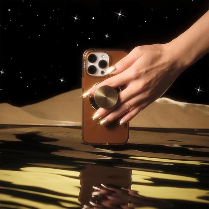PopSockets Phone Grip for MagSafe, Magnetic Holder, Phone Stand, Enamel - Alum Radial Gold