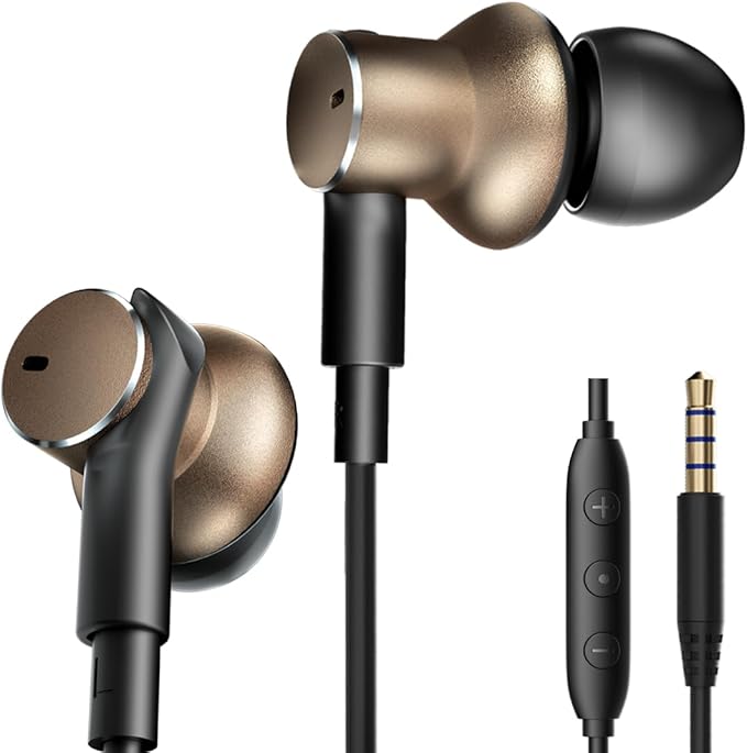 Wired Earbud In Ear Headphones With Mic Noise-canceling Call,Deep bass Hi-Fi Noise Cancellation Earbuds Wired Immersive Bass Dual-unit Earphones compatible with iPhone 15 16 17 Pro Max Air Android etc