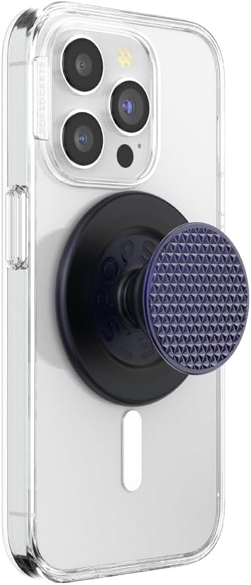 PopSockets Phone Grip for MagSafe, Magnetic Holder, Phone Stand - Alum Triangle Knurled French Navy