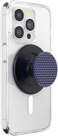 PopSockets Phone Grip for MagSafe, Magnetic Holder, Phone Stand - Alum Triangle Knurled French Navy