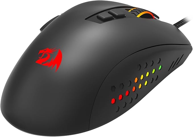Redragon - Roadmaster M723 - Gaming Mouse - 12400 DPI Adjustable Wired Optical Gaming Mouse - 7 Programmable Buttons - 5 Backlit Modes - Max 12400DPI - 180CM High-Speed USB Braided Cable