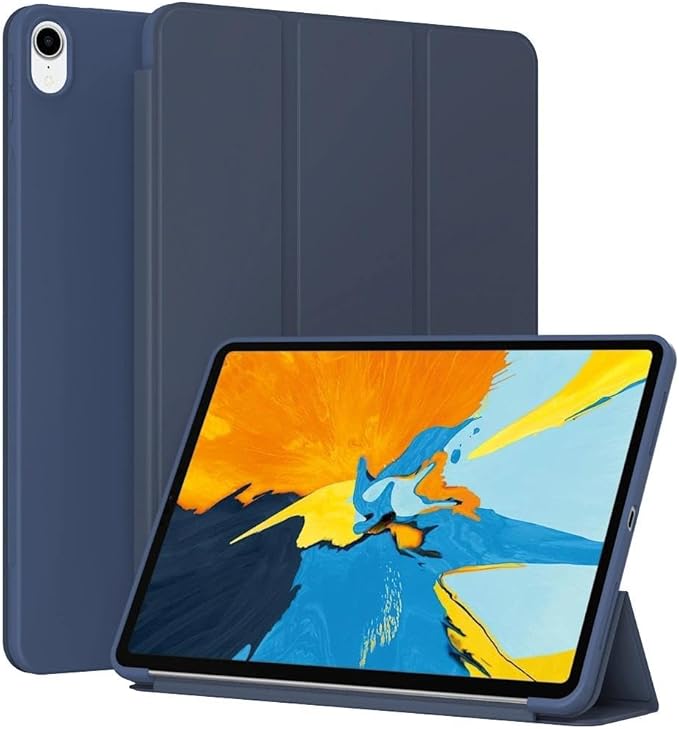 Case for iPad Pro 11 inch 2018 / iPad Air 5th Generation 2022 / 4th Gen 2020 10.9 Inch - Slim Lightweight Durable Trifold Stand Cover, Supports Auto Wake/Sleep, Blue