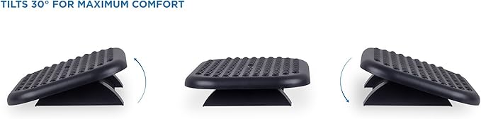 Mount-It! Under Desk Footrest Adjustable Foot Rest Under Desk with 3 Tilt Settings Up to 30°, Large Non Slip Ergonomic Office Foot Rest with Textured Massage Surface, Foot Stool for Home or Office
