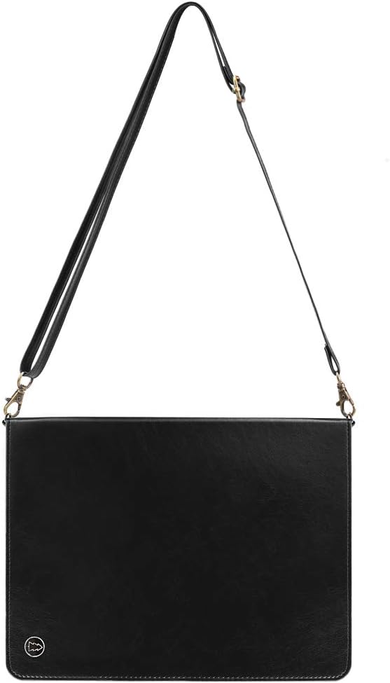 Handbag Case for iPad Pro 11" 2018-2022 / Air 11" 2025 2024 10.9" - Techcircle Folio Stand iPad Crossbody Wallet Case with Pencil Holder, Hand Strap+Shoulder Strap Protective Cover, Black