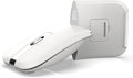 Foldable Bluetooth Travel Mouse,Wireless Portable 2.4G Arc Mice,Multi-Device (Bluetooth+2.4G),360° Rotating Rechargeable Flat Mice for Desktop PC Laptops Tablets-White