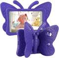 iPad 9th 8th 7th Generation Case Kids Girls, Cute Butterfly Shockproof EVA Foam Super Protection Stand Cover for iPad 2021 2020 2019 10.2" and iPad Air 3 Pro 10.5" - Purple