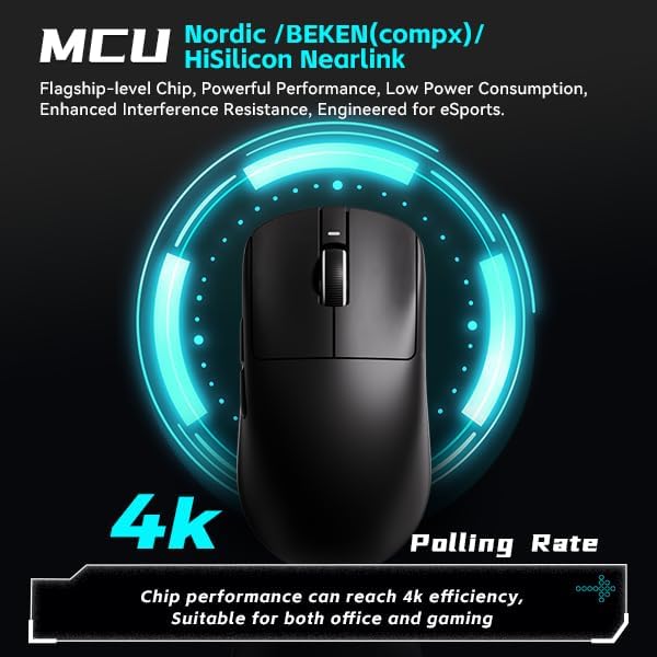 ATK VXE Dragonfly R1 S Wireless Gaming Mouse, 55g Lightweight, Xhero AI Sensor, Adjustable DPI, 1k Polling, 150 Hr Battery Life, Tri-Mode Nearlink/Bluetooth/Wired