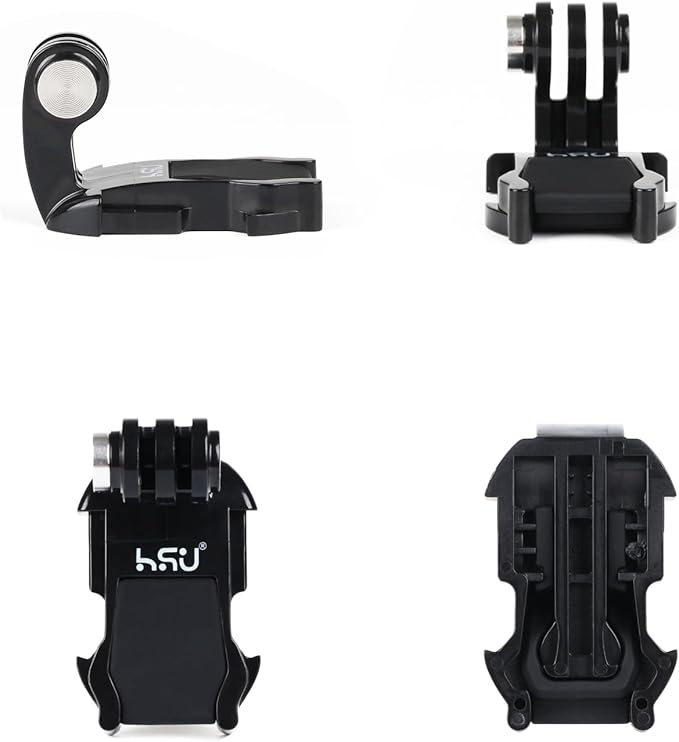 HSU Vertical Surface Quick Mounting J-Hook Buckle Mount（Rubber Locking Plug）, Long Thumb Screw Accessory Kit for GoPro Hero 13 12 11 10 9 8 7 6 5 4 AKASO Campark and Other Action Cameras