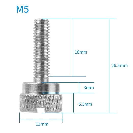M5 Handle Thumb Screws Portable Stainless Mounting Adapter Compatible with GoPro Hero 9 Max 8 7 6 5 4 Action Cameras (2 Pairs)