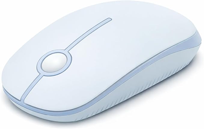 VssoPlor Wireless Mouse, 2.4G Slim Portable Computer Laptop Mouse with Nano Receiver Quiet Silent Optical Mice for Notebook, PC, Laptop, Computer-Light Blue