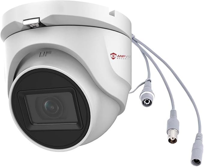 Anpviz 5MP Analog CCTV Camera HD 4-in-1 (TVI/AHD/CVI/CVBS) Security Turret TVI Camera, Dome Surveillance Camera with 2.8mm Lens, 100ft IR Night Vision, Metal Housing IP67 Waterproof for Outdoor/Indoor