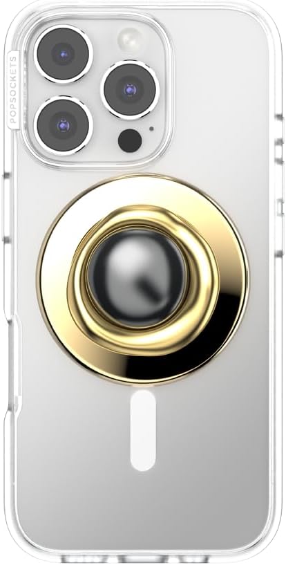 PopSockets Phone Grip for MagSafe, Magnetic Holder, Phone Stand, Crystal - Eye of the Beholder Gold