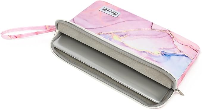15.6-inch Notebook case, Waterproof and Shockproof Protective Computer case, can be Used to Cover Shopping cart Cases. The Notebook is Compatible with Lenovo, ASUS and HP (New Pink Marble)