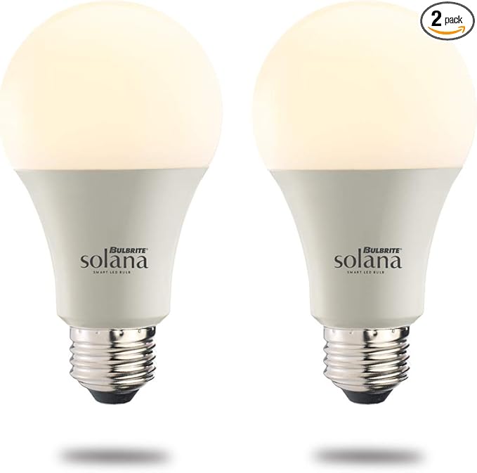 Bulbrite Solana A19 WiFi Connected LED Smart Light Bulb, 60 Watt Equivalent, Frost