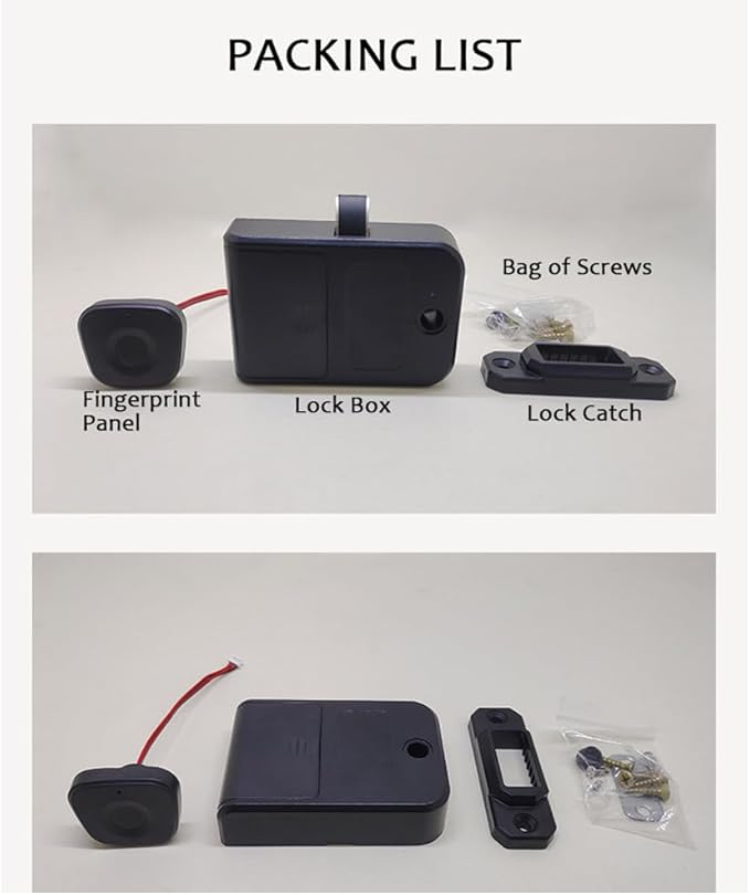 Docooler Smart Biometric Fingerprint Cabinet Lock - Keyless Hidden File Wardrobe Lock for Home Office, Remote Control