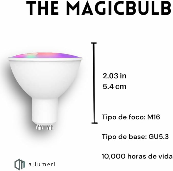 MR16 Smart LED Light Bulb, 50 Watt Equivalent, Energy Efficient 5W, GU10 Base, Dimmable, Color-Changing LED with App & Voice Control (1)