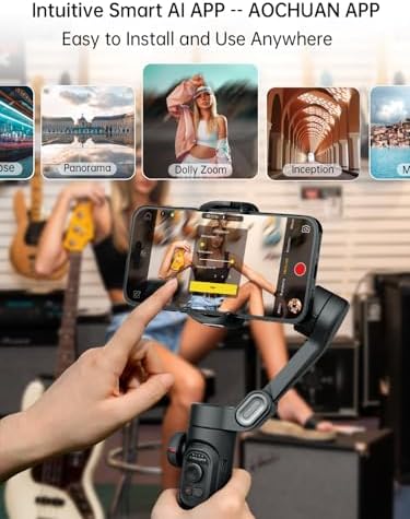 Phone Gimbal Stabilizer 3-Axis Smartphone Foldable Handheld Gimbal for iPhone, Portable Hard Case for Camera, Lens & 3-Axis Gimbal, EVA Protective Storage Bag w/Hand Strap, Smart XE & B30