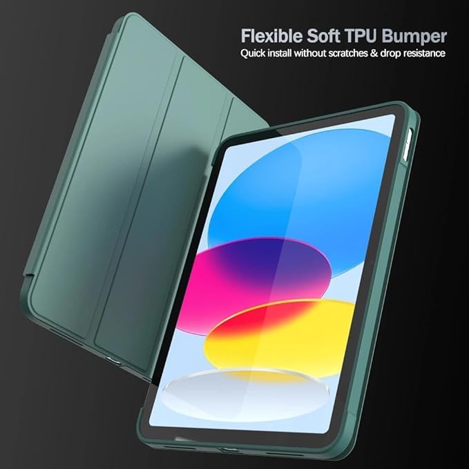 Case for iPad Pro 12.9 Inch 6th/5th/4th/3rd Generation 2022/2021/2020/2018, Slim, Lightweight & Durable Trifold Stand Protective Cover, Support Auto Wake/Sleep, Green