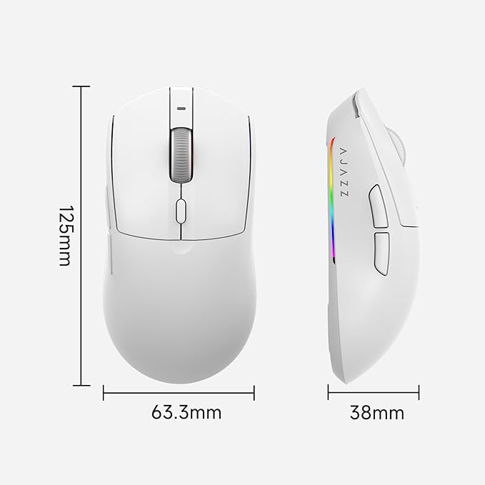 AJ139PRO Dual-Mode 2.4G/Wired Gaming Mouse, 59g Lightweight Design, PAW3395 Sensor, 26K DPI, 300mAh Battery with 40-Hour Battery Life for Windows, Mac Gamer.