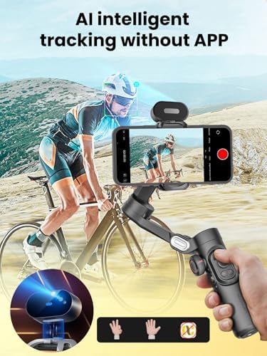 XE AI Version,Gimbal Stabilizer for Smartphone,NO APP AI Tracking, Gesture Control,360°Inception Gimbal, Portable Hard Case for Camera, EVA Protective Storage Bag w/Hand Strap, Smart XE AI &B30