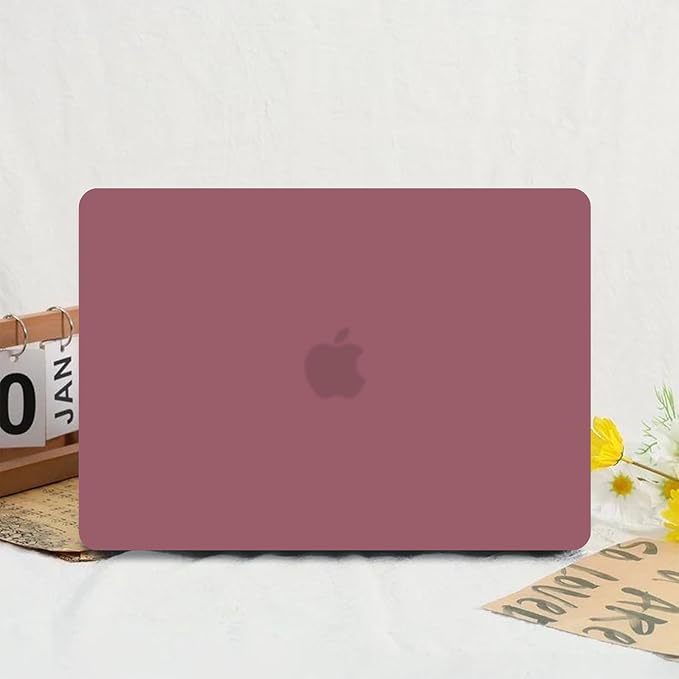 Anban Compatible with MacBook Air 13 inch Case M1 2021 2020 2019 2018 A2337 A2179 A1932, Matte Plastic Hard Shell + 2 Keyboard Cover + Screen Protector for MacBook Air 13.3 inch Case, Tea Petal Pink
