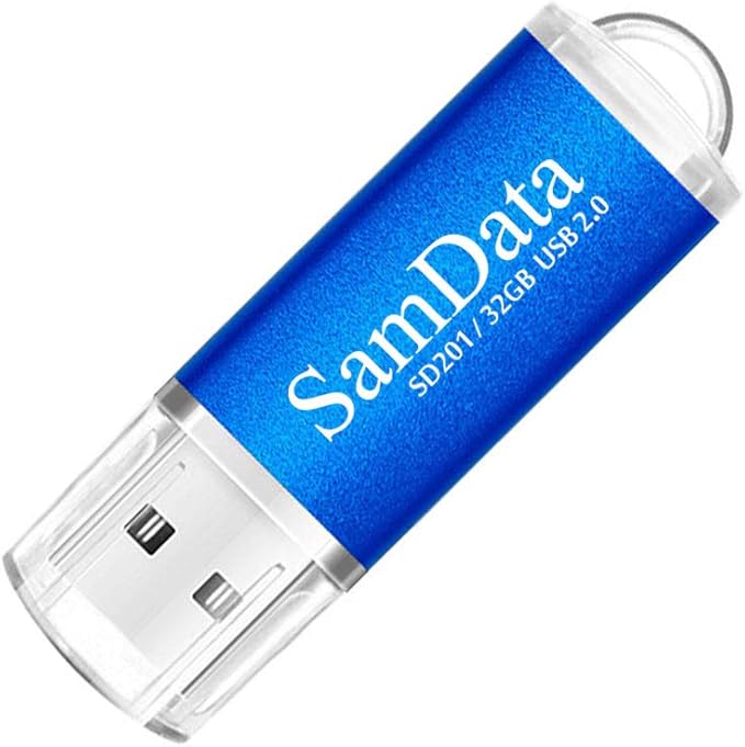 SamData 3 Pack 32GB USB Flash Drives USB 2.0 Thumb Drives Memory Stick Jump Drive Zip Drive, 3 Colors: Black Blue Green