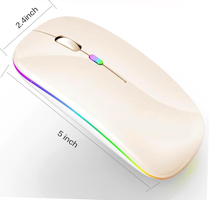 PEIBO Bluetooth Wireless Mouse for Laptop mac MacBook ipad MacBook air MacBook pro pc Desktop Computer Windows Chromebook Notebook (Cream White)