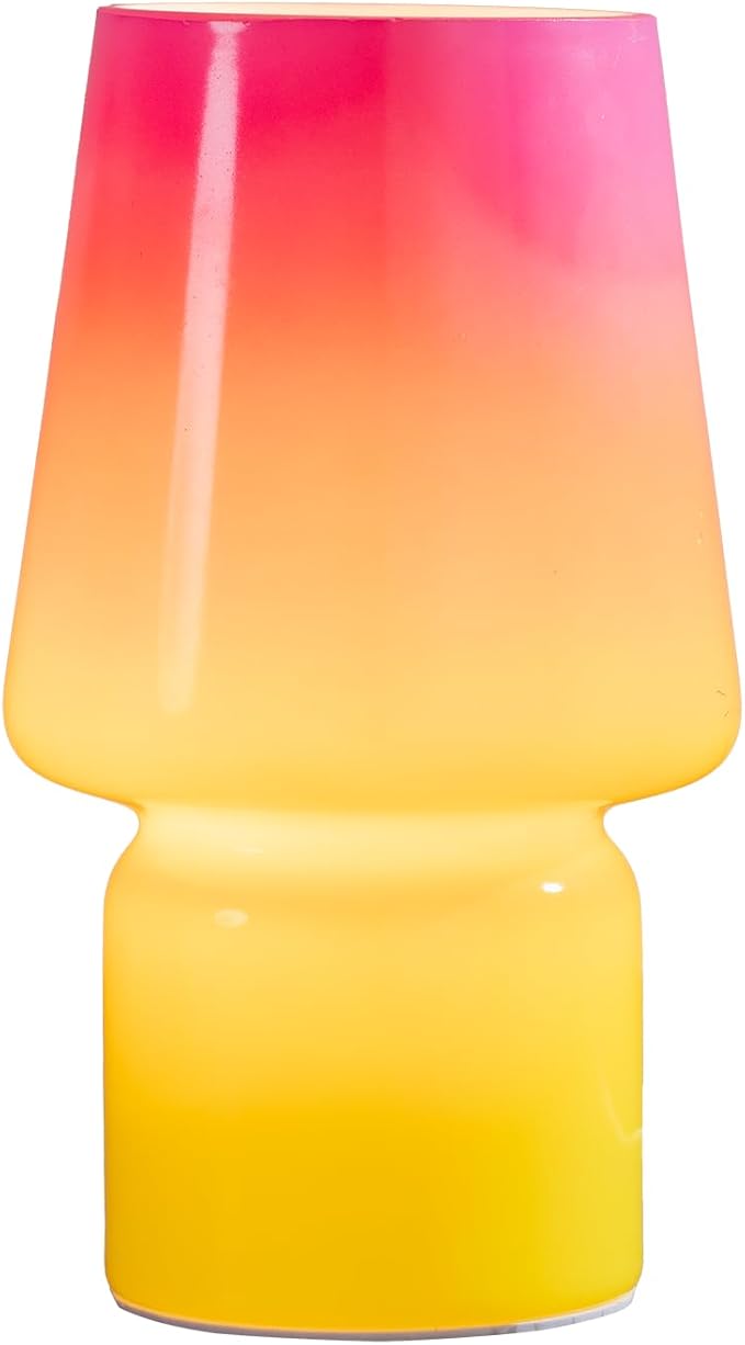 Mushroom Lamp,Mother's Day Gifts,Small Table Lamp,Cute Nightstand Kitchen Mini Lamp,Glass Table Lamp,Suitable for Bedrooms, Kitchens, Living Rooms, Bedside, Girl Gifts（Pink Gradient）