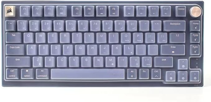 Silicone Keyboard Skin Cover Compatible for Corsair K65 Plus Wireless 75% RGB Hot-Swappable Mechanical Gaming Keyboard (Clear)