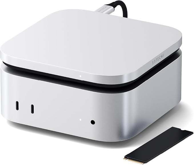 Satechi USB4 NVMe SSD Enclosure for Mac mini M4, M.2 NVMe SSD Enclosure with up to 40Gbps, up to 8TB, for Sizes 2280/2260/2242/2230mm, Compatible with Thunderbolt 5/4, USB4 (SSD Not Included)