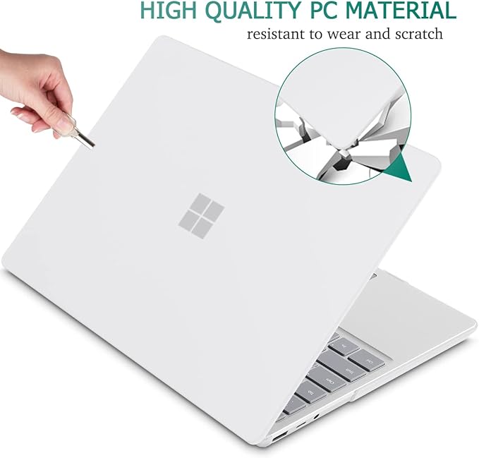 Case for 13.5" Microsoft Surface Laptop 5/4/3 with Metal Palm Rest ONLY 2019-2022 Release Models:1868/1951, Plastic Hard Shell Case with Keyboard Cover & Screen Protector, Matte Clear
